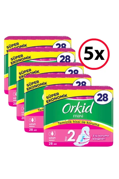 Orkid  Maxi 4'lü Uzun X 5 Adet