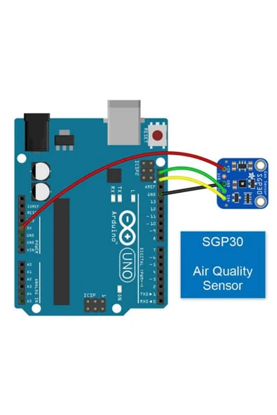 ROBİZ Sgp-30 Hava Kalite Gaz Sensörü Karbondioksit Tvoc Formaldehit Co2 Dijital Algılama Ölçme Modülü - Resim 8