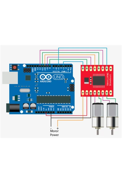 ROBİZ Tb6612fng Çift Motor Sürücü Modül Dc Motor Bipolar Step Sürücü - Resim 8