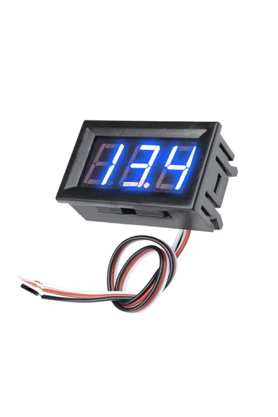 ROBİZ 3 Telli 0.56 Inch Dc 4-30v Panel Tip Dijital Mavi Voltmetre