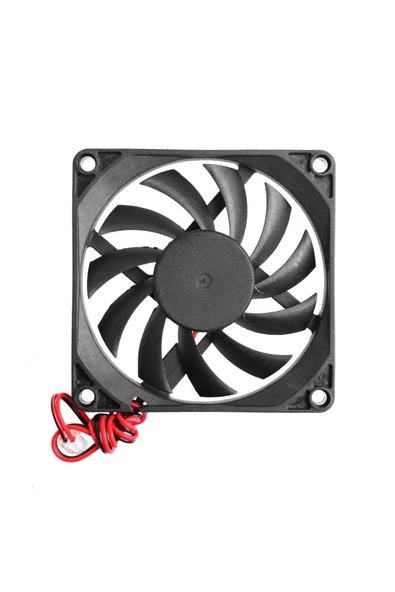 ROBİZ Dc 12v Fan 80x80mm 8010 8x8cm Sessiz 2 Pin Fırçasız Soğutma Fanı Kuluçka Ekran Kartı Cooler - Resim 4