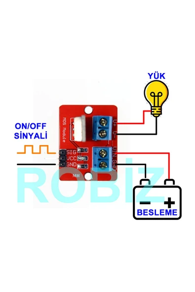 ROBİZ Irf520 Mosfet Sürücü Kartı Klemens Bağlantı Soketi Ssr Röle Motor Led Lamba Parlaklık Dimmer - Resim 8