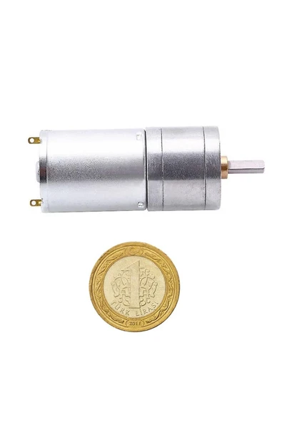 ROBİZ 12v 100rpm Jga25-370 Redüktörlü Dc Motor Metal Dişli Yüksek Tork Kuvvet 25mm Robot Oyuncak - 5