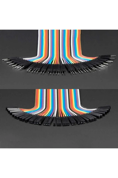 ROBİZ 20cm 40 Pin Erkek Dişi Dupont Kablo Ayrılabilir 2.54mm 10 Renk Breadboard Atlama Kablosu Jumper - Resim 16