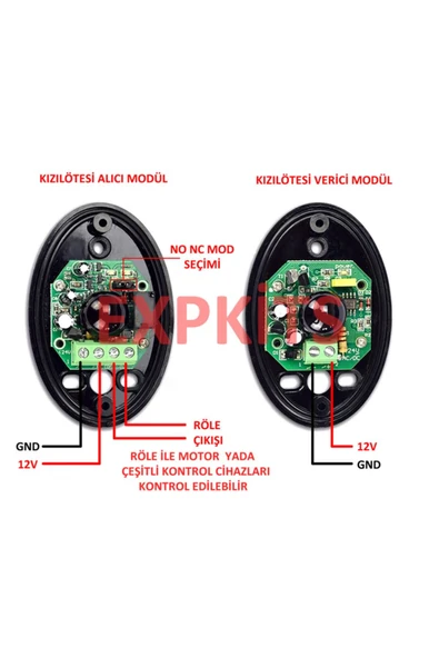 ROBİZ Infrared Beam Sensörü - Fotosel Park Emniyet Bariyer Engel Kapı - Resim 4