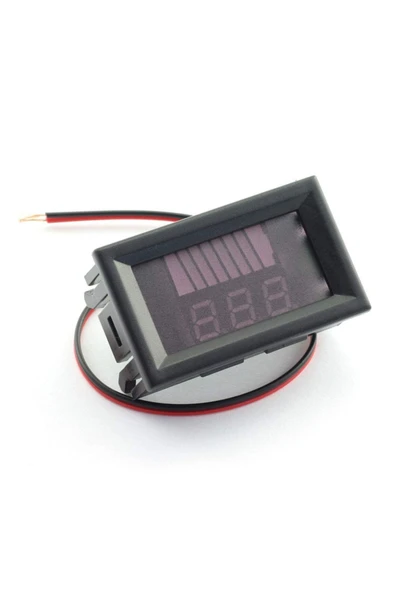 ROBİZ Akü Kapasite Göstergesi Voltmetreli Pil Batarya Akü 12V 24V 36V - Resim 2