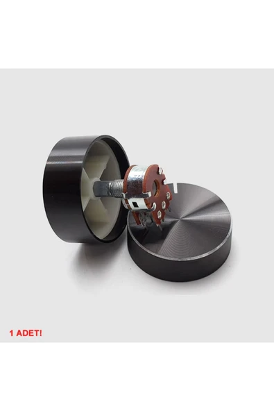 ROBİZ Alüminyum Pot Başlığı 30mm 6mm Tırtıklı Mil Siyah Metal Rotary Enkoder Potansiyometre Ses Kontrol - Resim 11