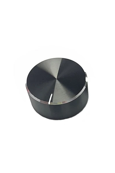 ROBİZ Alüminyum Pot Başlığı 30mm 6mm Tırtıklı Mil Siyah Metal Rotary Enkoder Potansiyometre Ses Kontrol - Resim 4