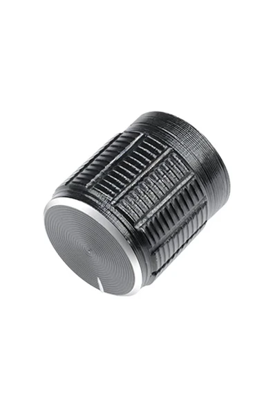ROBİZ Alüminyum Pot Başlığı 6mm Tırtıklı Mil 6mm Siyah Metal Potansiyometre Rotary Enkoder Ses Voltaj - Resim 3