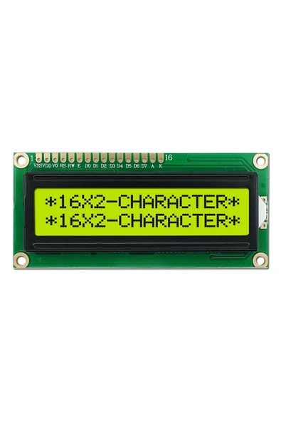 ROBİZ 1602a 2x16 Yeşil Karakter Lcd Modül Display Ekran 5v Beyaz Arka Işık 16x2 16 X 2 Standart Sol Üst ürün görseli