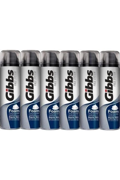 GİBBS  Tıraş Köpüğü Regular 200ml X 6 Adet