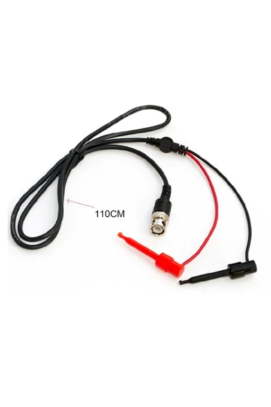 ROBİZ Bnc To Kanca Tip Test Ölçme Probu Osiloskop Ve Sinyal Jeneratörü Probu 1 Metre 2.5a 50ohm Kırmızı - Resim 6