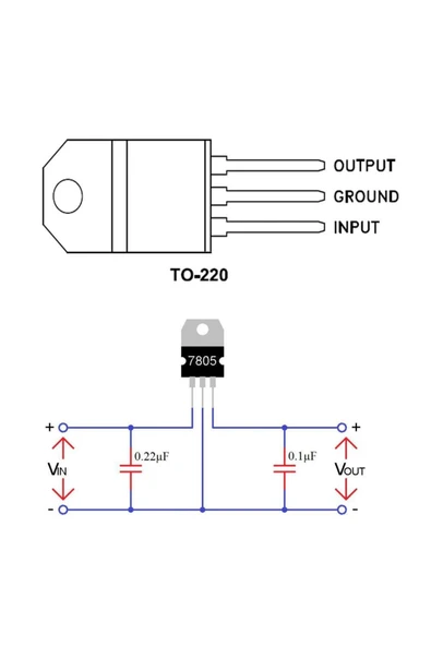 ROBİZ L7805cv 3 Pin Dc 5v Lineer Voltaj Düşürücü Regülatör Enregre - Resim 5