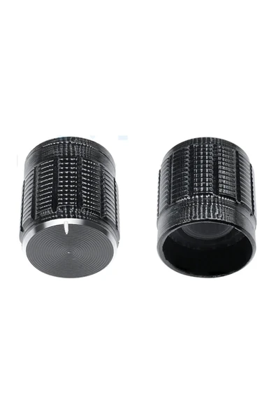 ROBİZ Alüminyum Pot Başlığı 6mm Tırtıklı Mil 6mm Siyah Metal Potansiyometre Rotary Enkoder Ses Voltaj - Resim 13
