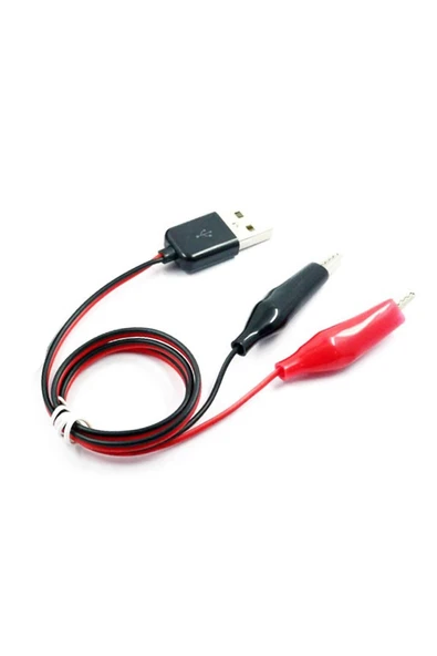 ROBİZ Usb Krokodil Çevirici Kablo - 5v Kaynak Test Kablosu 60cm Max 2a