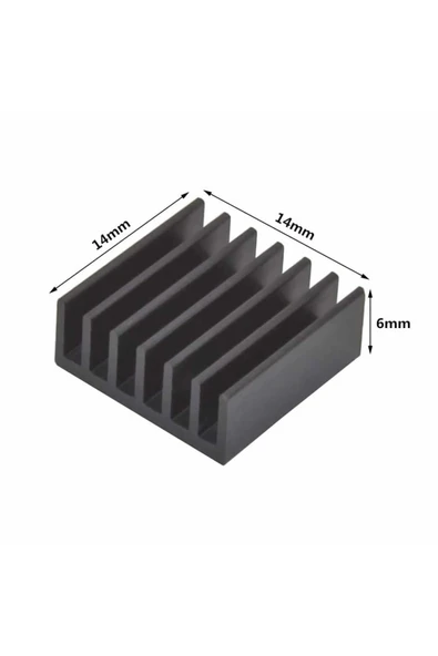 ROBİZ 14x14x6mm Aluminyum Soğutucu Siyah M3 Yapıştırma Etiketli Raspberry Xbox Chipset Ekran Kartı Ram - Resim 16