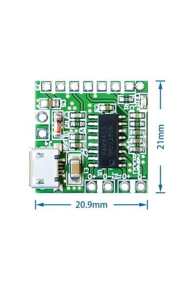 ROBİZ Pam8403 Mini Ses Yükseltici Class D 2x3w Amfi Kartı Micro Usb Beslemeli Stereo - 3