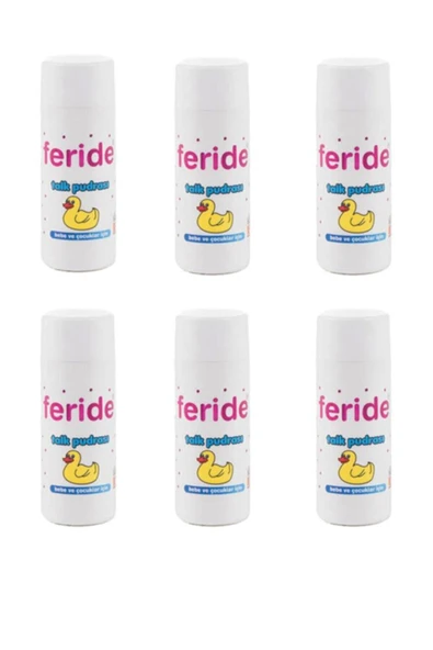 Feride  Talk Pudrası 6 Adet Bebek Pudrası Pişik Pudrası Asker Pudrası