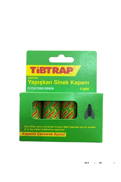 Tibtrap  Yapışkan Sinek Kapanı 4lü Zehirsiz Karasinek Bandı