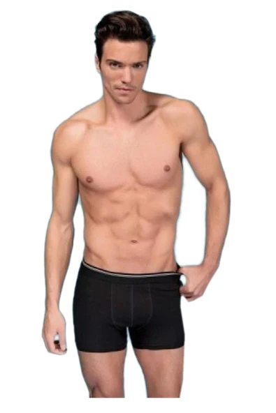 Sedef Yıldızı  Ekonomik Erkek Likralı Pamuklu Boxer Don Paçalı
