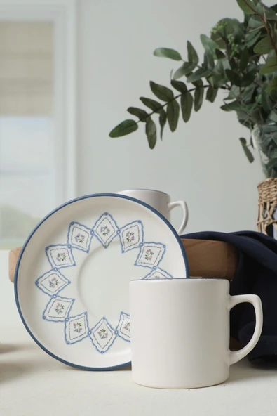 Keramika Floral Waves Nordic Kahve Takımı 12 Parça 6 Kişilik 22669-71 - 4