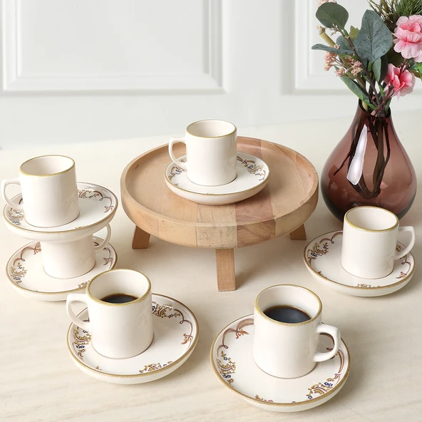 Keramika Bronze Bloom Nordic Kahve Takımı 12 Parça 6 Kişilik 22928-29 - 3