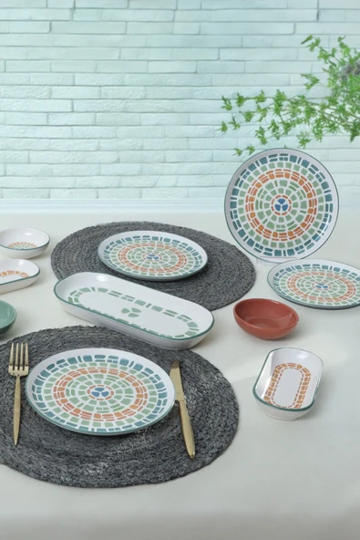 Keramika Etnik Kahvaltı Takımı 13 Parça 6 Kişilik 22554 - 2
