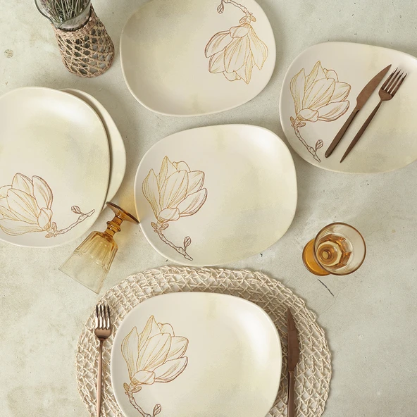 Keramika Vintage Bloom İsabella Servis Tabağı 30 Cm 6 Adet 22057