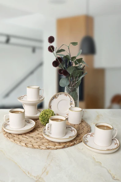 Keramika Bronze Bloom Nordic Kahve Takımı 12 Parça 6 Kişilik 22928-29 - 3