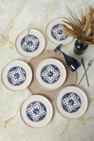 Keramika Wave Flow Nordic Pasta Tabağı 22 Cm 6 Adet 22748 ürün görseli 1