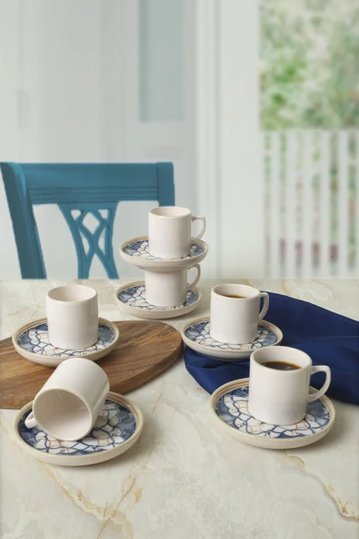 Keramika Wave Flow Nordic Kahve Takımı 12 Parça 6 Kişilik 22750-51 - 2