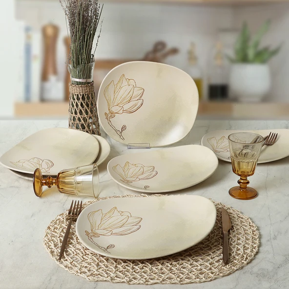 Keramika Vintage Bloom İsabella Servis Tabağı 30 Cm 6 Adet 22057 - 4