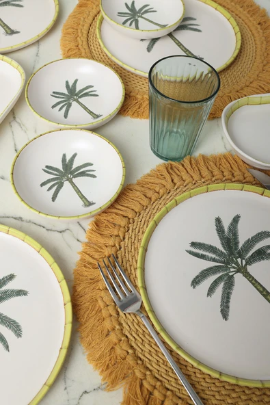 Keramika Palmiye Kahvaltı Takımı 12 Parça 6 Kişilik 22642 - 4