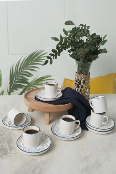 Keramika Floral Waves Nordic Kahve Takımı 12 Parça 6 Kişilik 22669-71 - 2