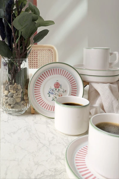 Keramika Rose Line Stackable Çay Takımı 12 Parça 6 Kişilik 22910-12 - 3