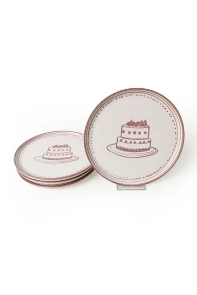 Keramika Pink Cake Nordic Pasta Tabağı 22 Cm 4 Adet 22965-66 - Resim 4