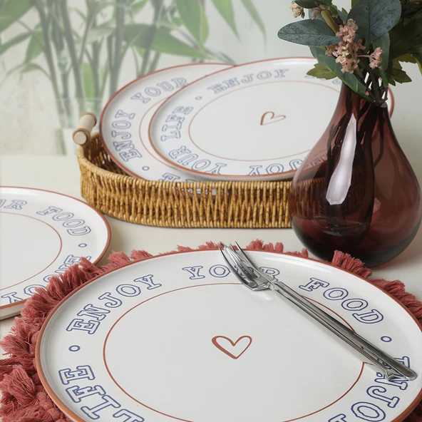 Keramika Enjoy Your Food Nordic Servis Tabağı 28 cm 4 Adet 22973 - 3