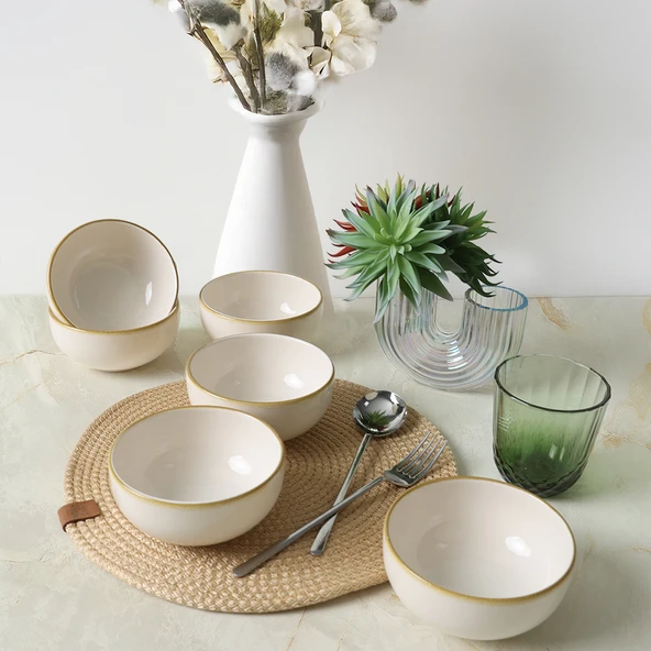 Keramika Bronze Bloom Bulut Kase 12 Cm 6 Adet 22928 - 2