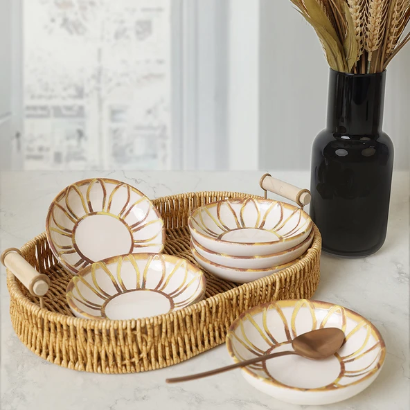 Keramika Worn Gold Halka Çerezlik / Sosluk 13 Cm 6 Adet 22967 - 3