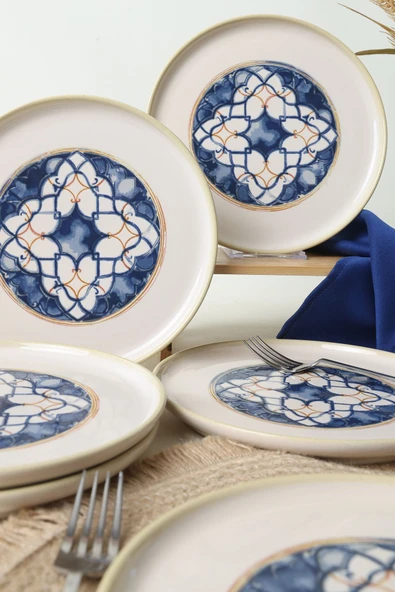 Keramika Wave Flow Nordic Pasta Tabağı 22 Cm 6 Adet 22748 - Resim 5