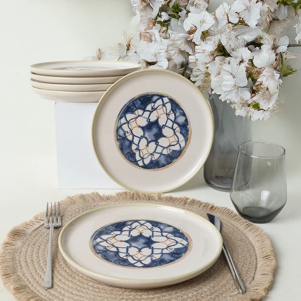 Keramika Wave Flow Nordic Pasta Tabağı 22 Cm 6 Adet 22748 - 7