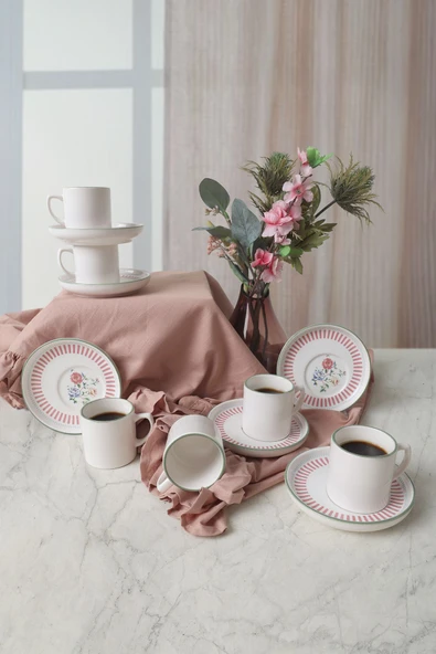Keramika Rose Line Nordic Kahve Takımı 12 Parça 6 Kişilik 22910-12 - 3