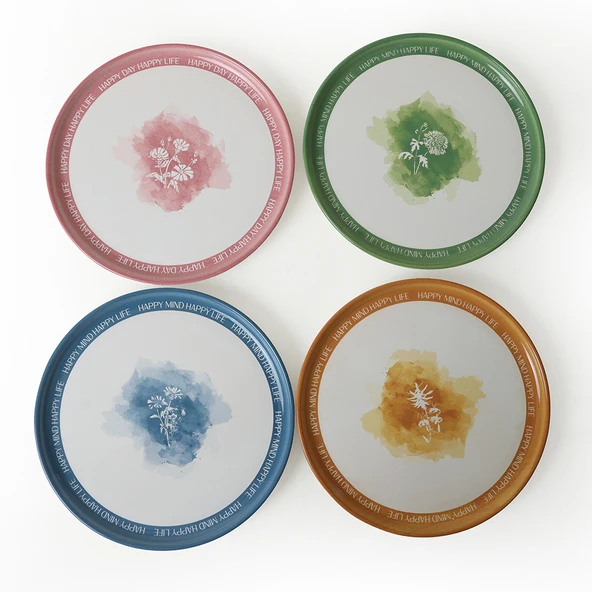 Keramika Flowers Mottolu Nordic Pasta Tabağı 22 Cm 4 Adet 22804-05 - 5