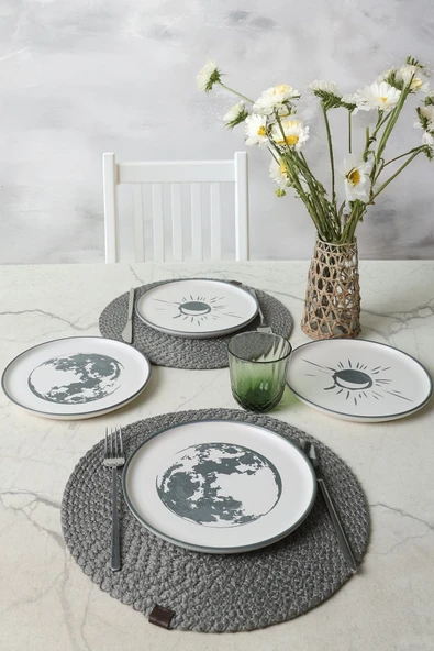 Keramika Black Shadow Nordic Pasta Tabağı 22 Cm 4 Adet 22981-82 - 2