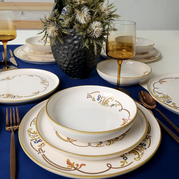 Keramika Bronze Bloom Yemek Takımı 18 Parça 6 Kişilik 22926-27-29