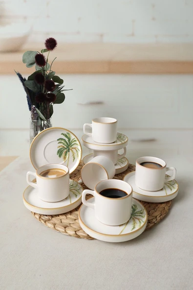 Keramika Bronze Palmiye Stackable Çay Takımı 12 Parça 6 Kişilik 22902-03 - 7