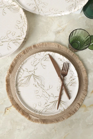 Keramika Soft Flora Nordic Servis Tabağı 28 Cm 6 Adet 22980 - Resim 3