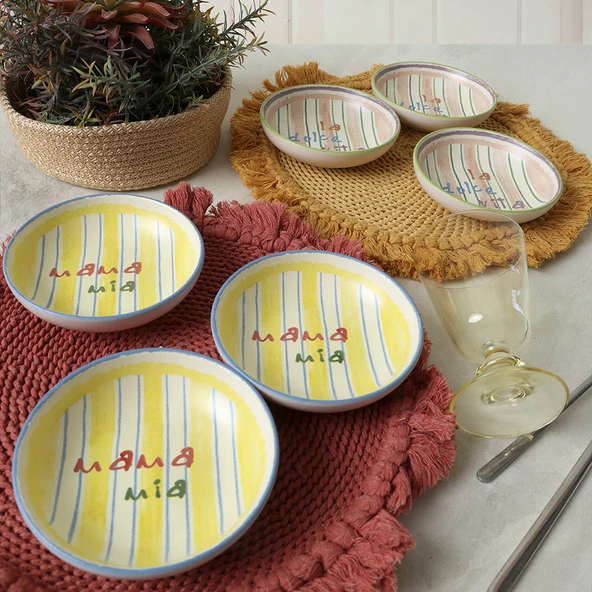 Keramika Mama Mia & La Dolce Vita Halka Çerezlik / Sosluk 13 Cm 6 Adet 22724-25 - 3