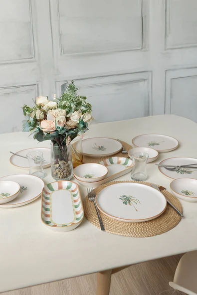 Keramika Bronze Palmiye Kahvaltı Takımı 12 Parça 6 Kişilik 22900-01 - Resim 3