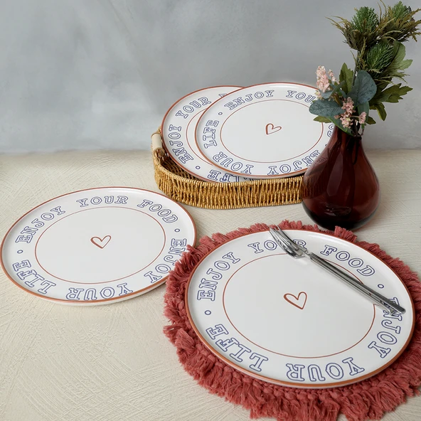 Keramika Enjoy Your Food Nordic Servis Tabağı 28 cm 4 Adet 22973 - 4